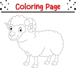 sheep coloring page for kids