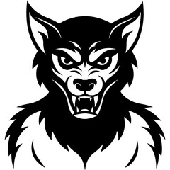 Werewolf line art vector illustration  