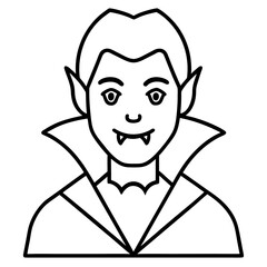 Vampire icon line art vector illustration  