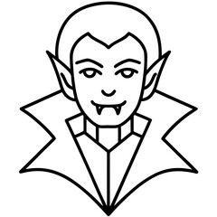 Vampire icon line art vector illustration  