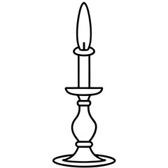 Candle stick line art vector illustration  