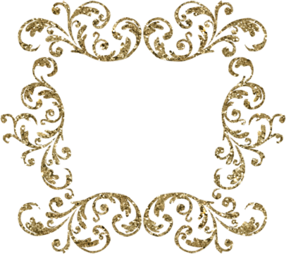 gold damask vintage floral frame