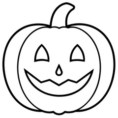 Pumpkin face line art vector illustration  