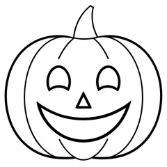 Pumpkin face line art vector illustration  