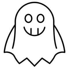 Ghost icon line art vector illustration  