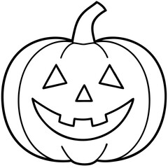 Jack  o lantern line art vector illustration  