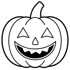 Jack  o lantern line art vector illustration  