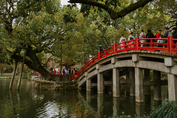 Taiko-bashi bridge at Dazaifu-Tenmangu Shrine - Fukuoka, Japan