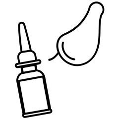 Nasal spray line art vector illustration  