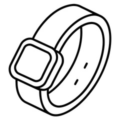 Fitness tracker line art vector illustration  
