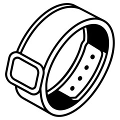 Fitness tracker line art vector illustration  