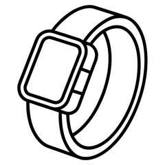 Fitness tracker line art vector illustration  