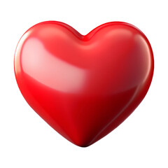 3D red heart on white background