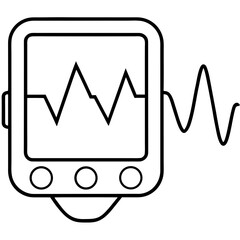 Pulse oximeter line art vector illustration  