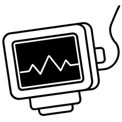 Pulse oximeter line art vector illustration  