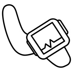 Pulse oximeter line art vector illustration  