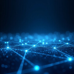 Blue Digital Network Background – Futuristic Data Connection and Technology Concept