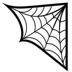 cobweb corner line art vector illustration  
