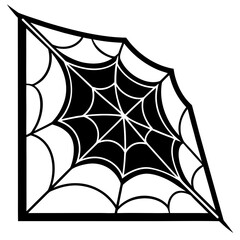 cobweb corner line art vector illustration  