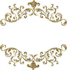 gold damask vintage floral frame