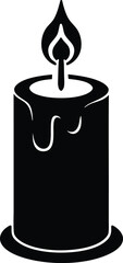 burning wax candle vector icon.
