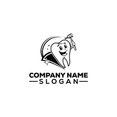 Happy Cartoon Teeth with Toothbrush and Toothpaste