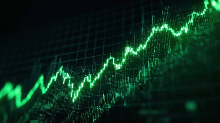 Fototapeta premium Growing stock market graph display