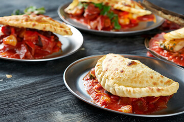 Pasta and other foods on a plate