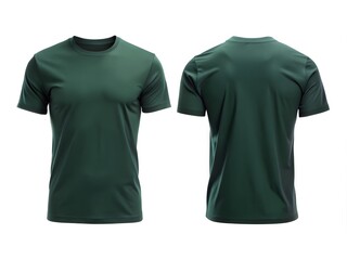 Dark green short sleeve t shirt front and back view