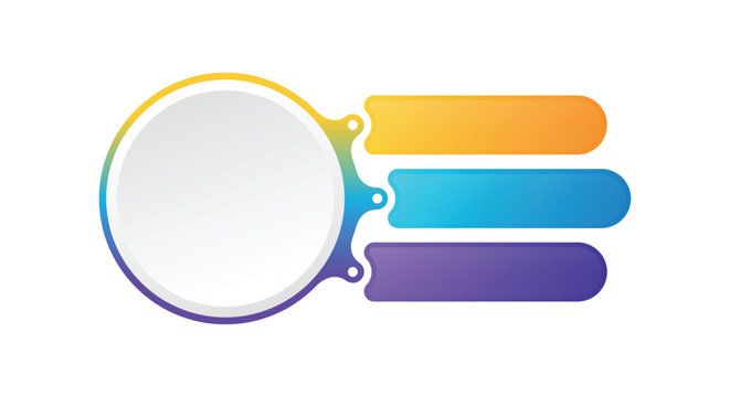 Colorful Circle with Connected Text Boxes, Gradient Design, Modern Style Infographic Layout, Vector Illustration