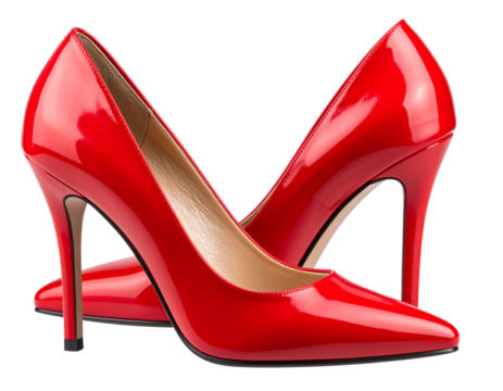  Elegant Red High Heel Shoes PNG**