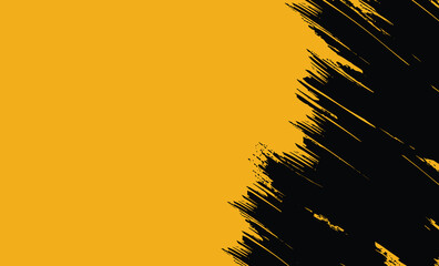 Grunge brush strokes on warm yellow background