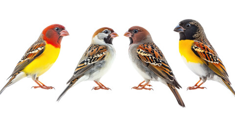 Colorful Ornamental Finches in Vibrant Display