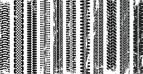 1908.m20.i428.n021.S.c12.306591797 Tire protectors. Wheels traces on roads truck tire marks vector grunge vector illustrations © Ghum