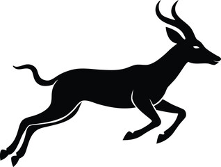 minimal antelope deer leaping silhouette artwork collection