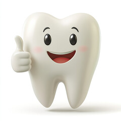 Happy cartoon tooth giving thumbs up with smile
