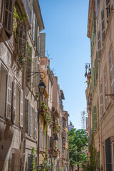 Le quartier du panier dans les rues de la ville de Marseille en France