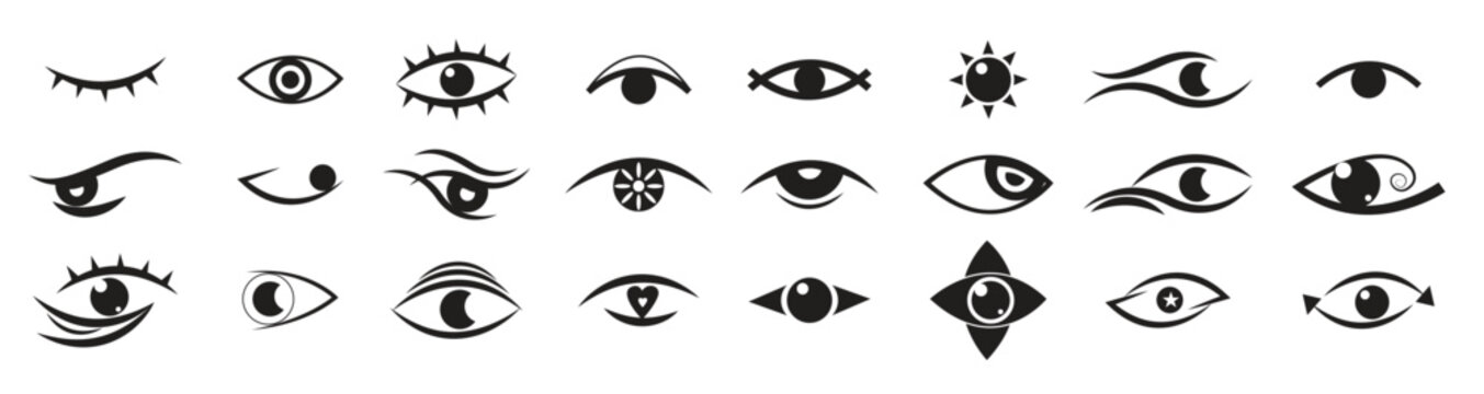 Set of eyes vector illustration