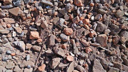 Crushed rocks left over from construction
