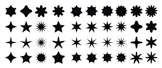 Star - Vector Icon. Stars Vector Collection. Stars. Star Logo. Black Stars. Retro Futuristic Sparkle