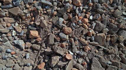 Crushed rocks left over from construction