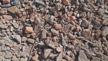 Crushed rocks left over from construction