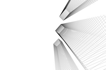 Architectural geometric background 3D rendering