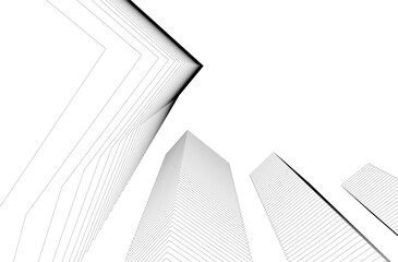 Architectural geometric background 3D rendering