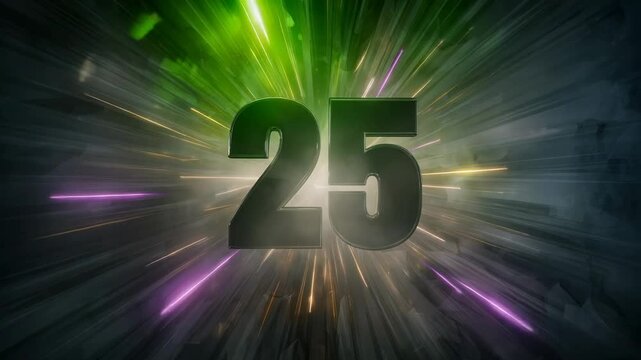 Number 25 with speed lines