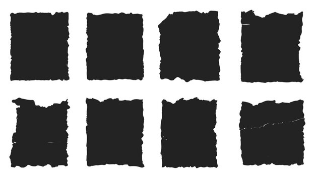 torn paper frames with jagged edges black ripped paper sheet with scratch grunge frame collection
