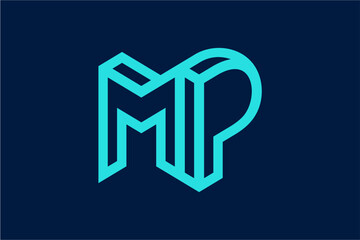 MP Monogram Monoline 3d Logo