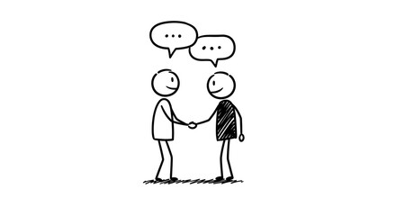 Handshake and Conversation: Business Agreement Concept