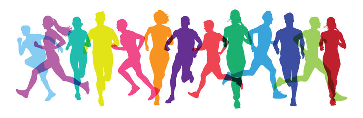 Colorful Jogging Silhouettes