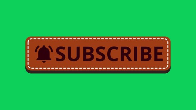 Like comment subscribe in a brown leather box on a green screen for online content engagement. 4K social Media end video template